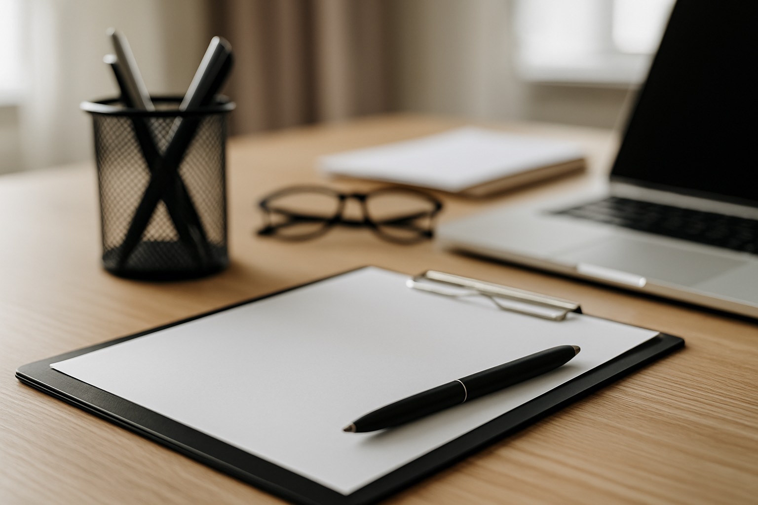 notepad with pen